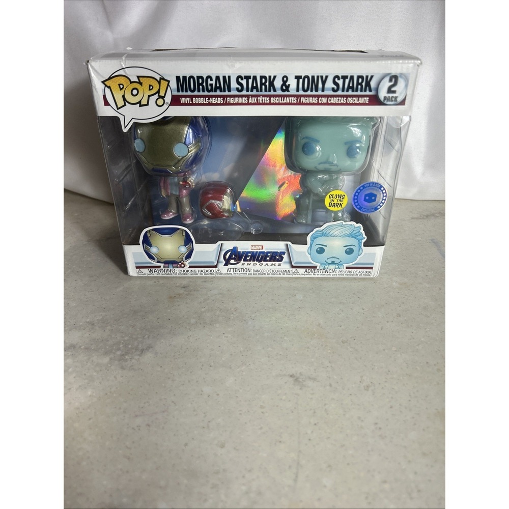 Funko Pop! Vinyl: Marvel - Morgan Stark & Tony Stark (Glows in the Dark)- 2 Pack
